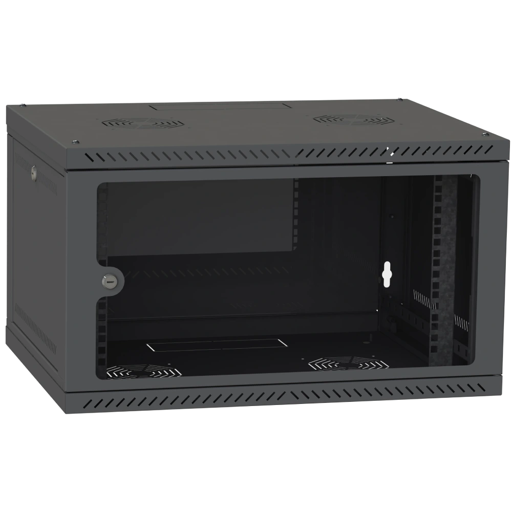 Шкаф серверный IPCOM CH-6U 600x350 стекло RAL9005