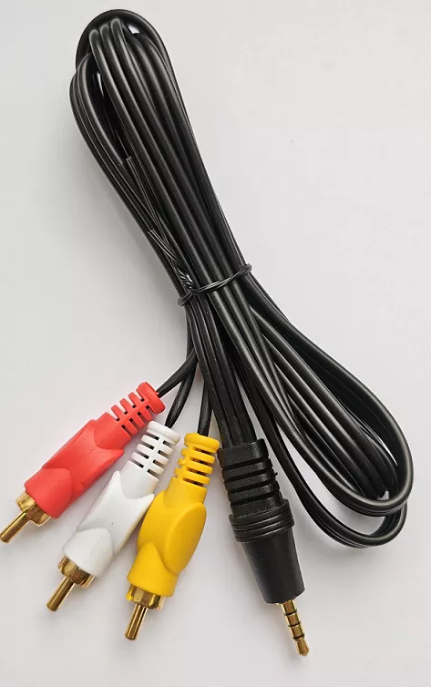 Шнур 3,5 мм 4C - 3 * RCA чорний: 1,2 метра