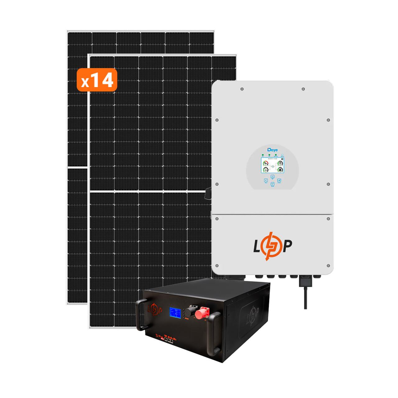 Солнечная электростанция (СЭС) Премиум Deye 8kW АКБ 10kWh LiFePO4 195 Ah