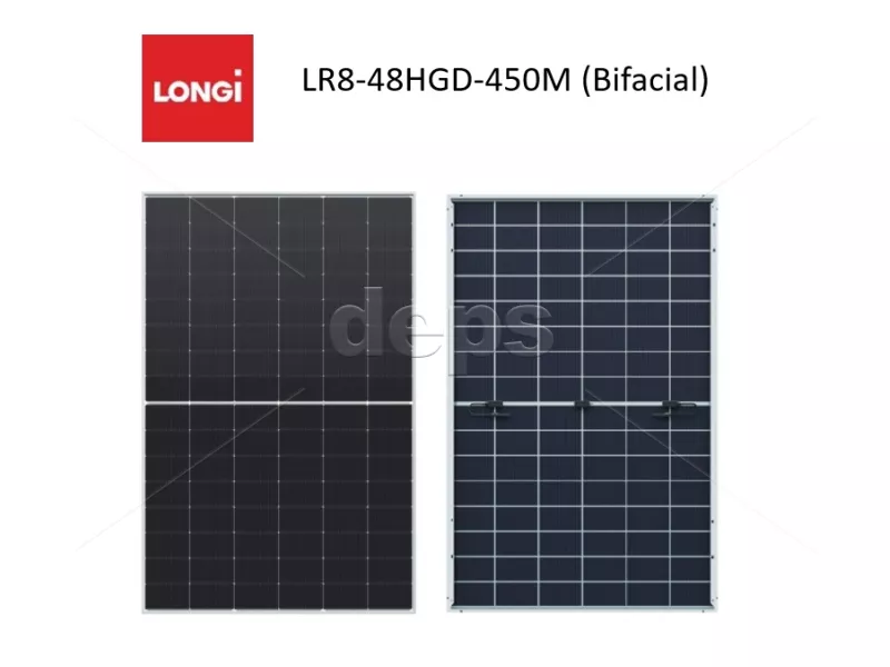 Сонячна панель Longi LR8-48HGD-445M (445W, bifacial, black frame)