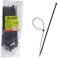 Стяжка Alloid 3.6х200мм, пластик, 100шт./уп., чорний (PC-36200B)