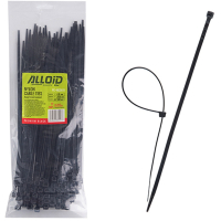 Стяжка Alloid 4.8х250мм, пластик, 100шт./уп., черный (PC-48250B)