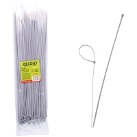 Стяжка Alloid 4.8х400мм, пластик, 100шт./уп., сірий (PC-48400G)