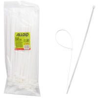 Стяжка Alloid 7.6х300мм, пластик, 100шт./уп., білий (PC-76300W)