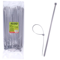 Стяжка Alloid 7.6х300мм, пластик, 100шт./уп., сірий (PC-76300G)