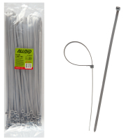 Стяжка Alloid 7.6х400мм, пластик, 100шт./уп., сірий (PC-76400G)
