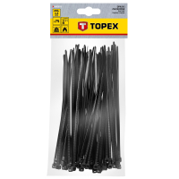 Стяжка Topex чорна, 4.8x200 мм, пластик, 75 шт. (44E978)