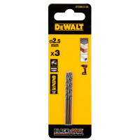 Сверло DeWALT по металлу Black & Gold,HSS-G, 2.5 х 57 х 30 мм, 3 шт. (DT20513)