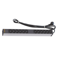 Силовой блок 19" 1U 12 розеток IEC C13, вилка Schuko, кабель 3м. Conteg (DP-RP-12-IECC13)
