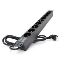 Силовой блок 19" 9 розеток, кабель 1.8м, алюм. корпус PiPo (PP9PDUGR)