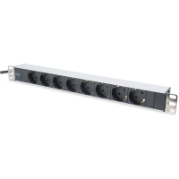 Силовий блок 1U, 8xSchuko, 16A, 250V, вилка Schuko Digitus (DN-95401)