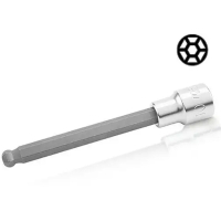 Торцевая головка Toptul шестигранник HEX 5 мм 140мм 1/2" с шаром (BCSA1605)