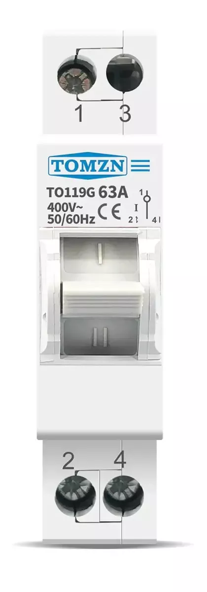 Трехпозиционный (I-0-II) переключатель нагрузки TOMZN TO119G/1P 63A