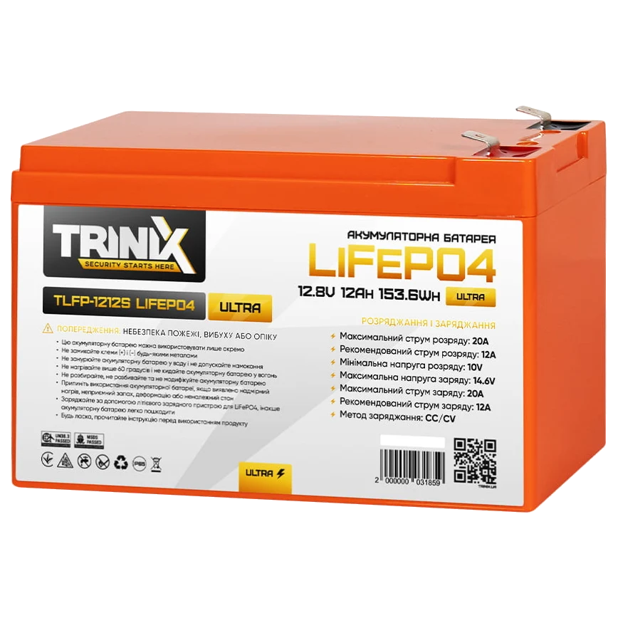 TRINIX TLFP-1212S Ultra 12А•ч 12В