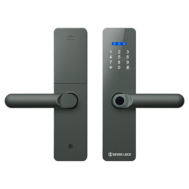 Умный дверной биометрический замок SEVEN LOCK SL-7740BF grey