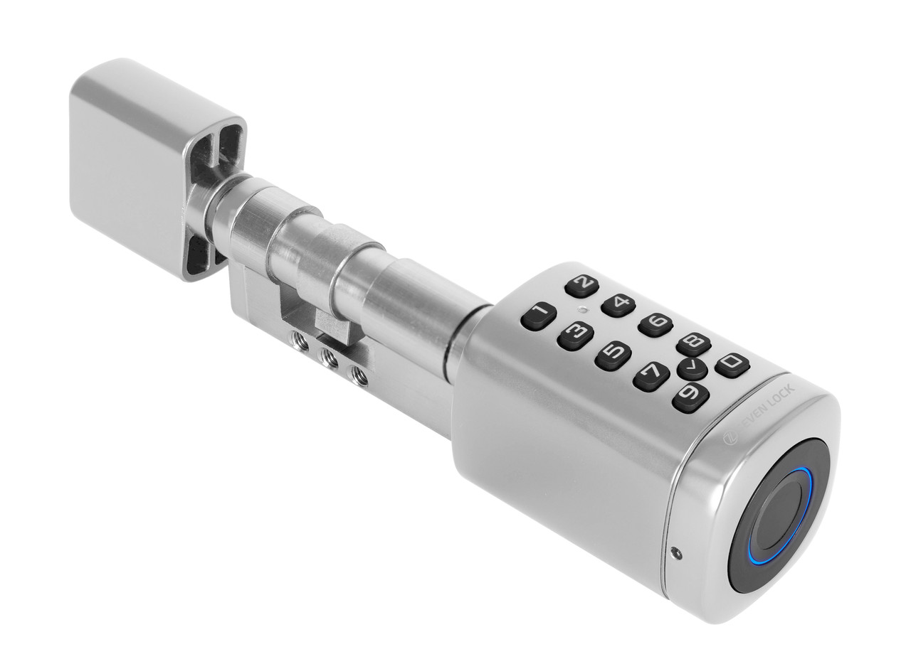 Умный дверной биометрический замок (цилиндр) SEVEN LOCK SL-7773BF silver (40-106 мм)