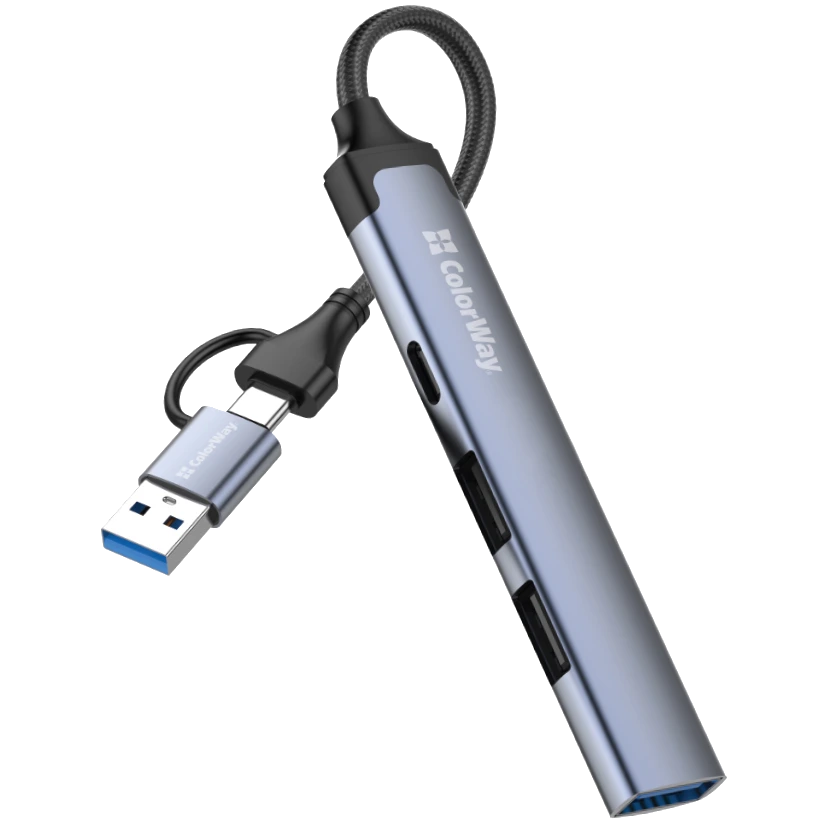 USB хаб (док-станція) СolorWay CW-HUB06 USB2.0х2/USB3.0/USB-C2.0