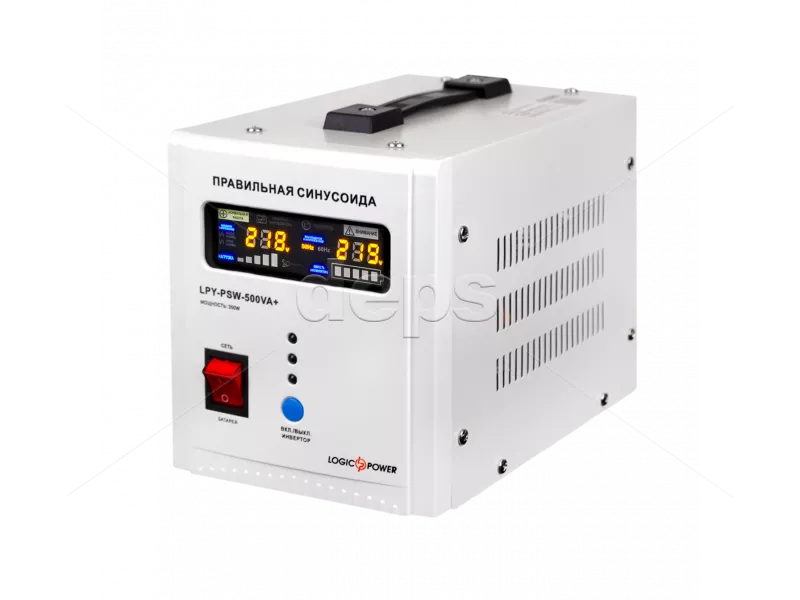 ИБП LogicPower LPY-PSW-500VA+ (350 Вт, ток заряда 5A/10A, внешняя батарея 12В)