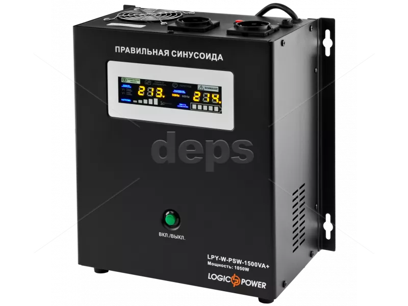 ИБП LogicPower LPY-W-PSW-1500VA+ (1050 Вт, ток заряда 10A/15A, внешняя батарея 24В)