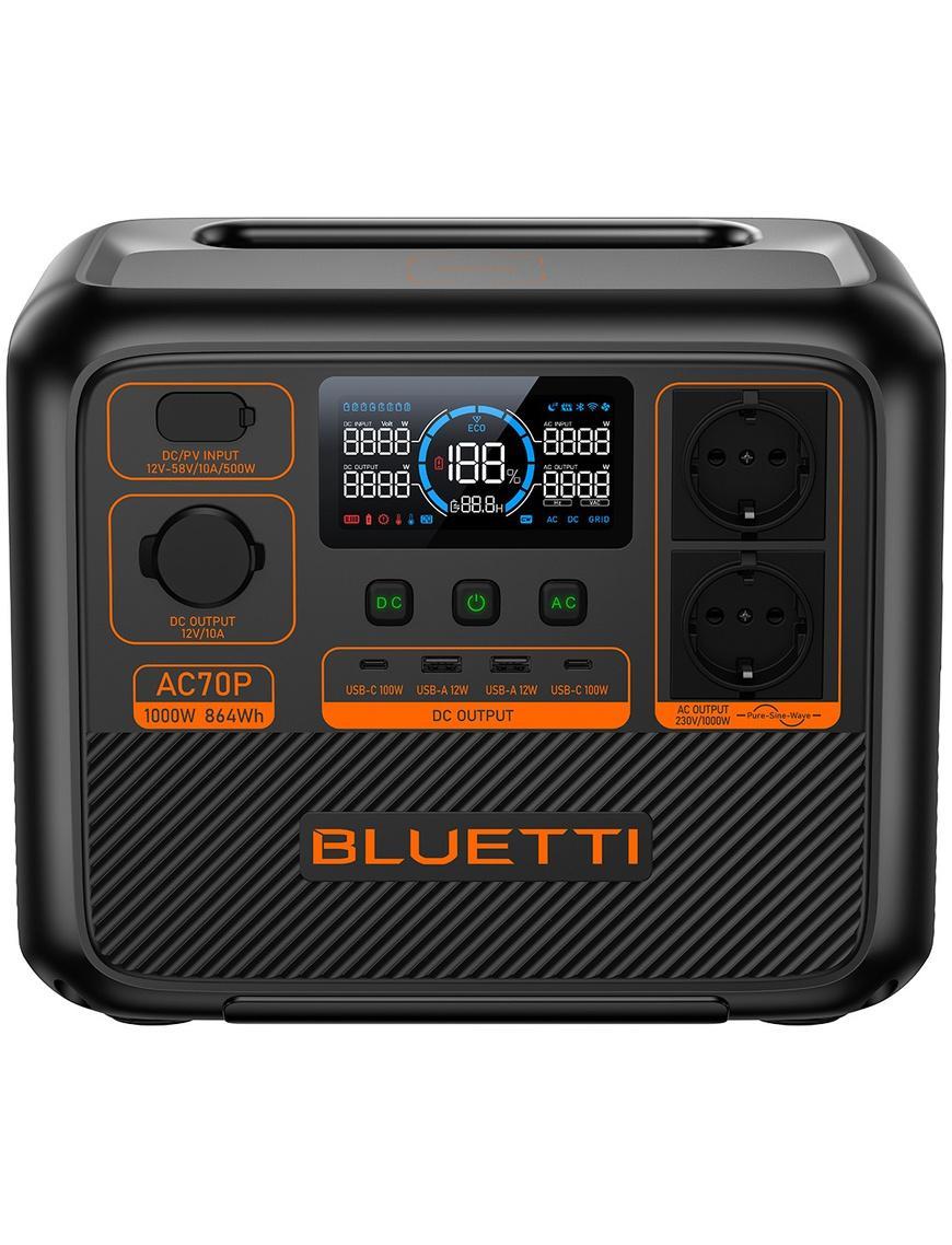 Зарядна станція Bluetti AC70P, 1000 Вт, 864 Вт*год