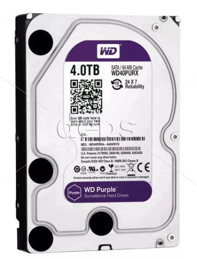 Жесткий диск для видеонаблюдения Western Digital серии Purple WD40PURZ