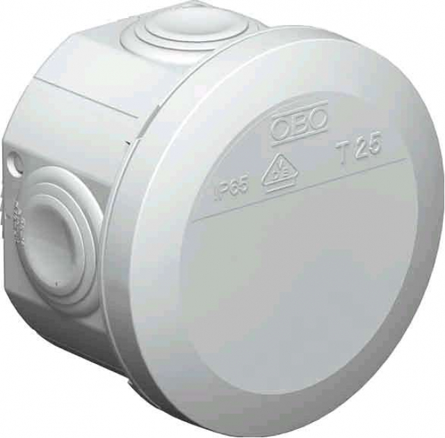 Коробка розподільча OBO Bettermann OBO T25 з каб. вводами, O80x51 мм, IP66