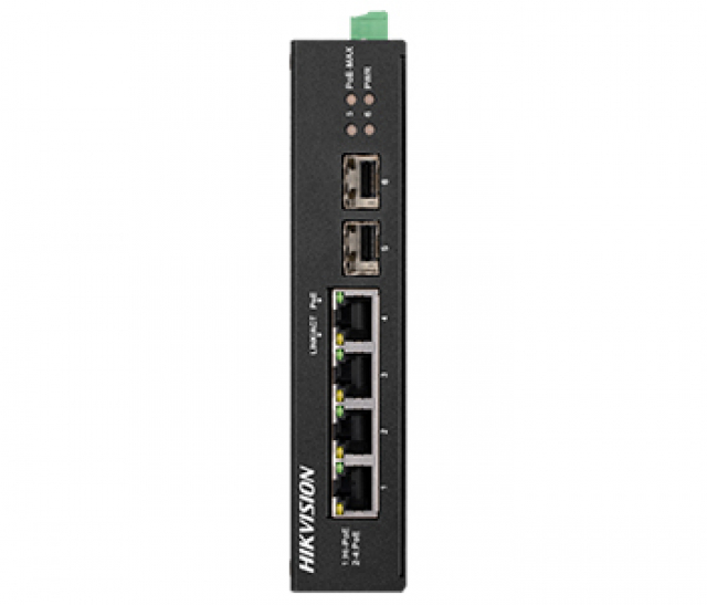 DS-3T0506HP-E/HS 4-портовий некерований POE комутатор Hikvision