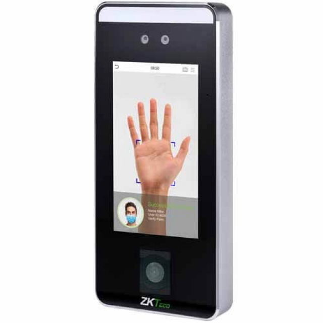 Мережевий мультибіометричний термінал ZKTeco SpeedFace-V5L[QR] контролю доступу та обліку робочого часу за допомогою QR-кодів і отриманих даних обличчя/долоні