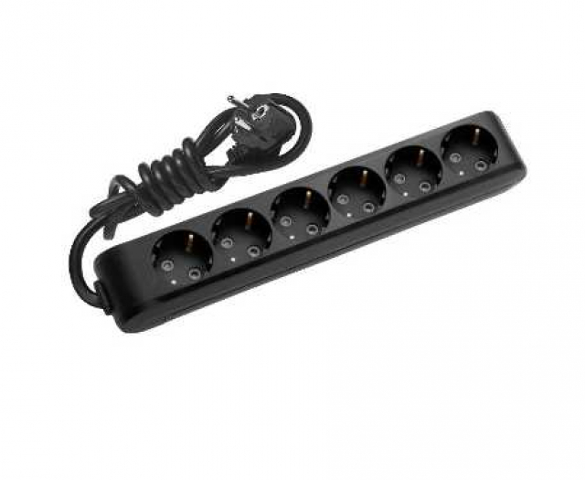 WLTA04602L-UA Колодка Panasonic X-tendia 6 гнізд з захисними шторками, чорна