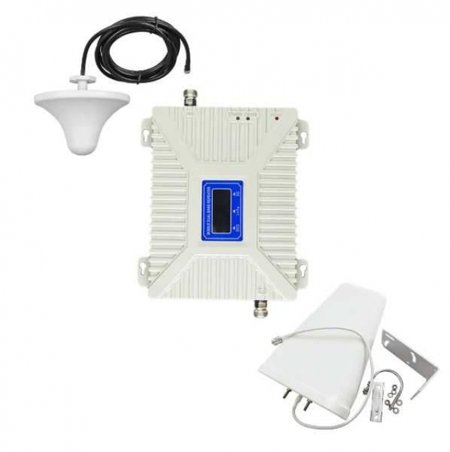 Ретранслятор GSM сигналу (900/1800/2100 Mhz) з функціями автоматичного регулювання посилення і рівня сигналу (ретранслятор + зовнішня антена + внутрішня антена + кабель для комутації 5 м і 15 м)