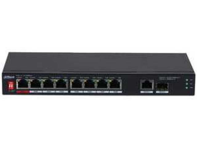 Dahua DH-PFS3110-8ET1GT1GF-96. 10-портовий некерований настільний комутатор з 8-портовим PoE
