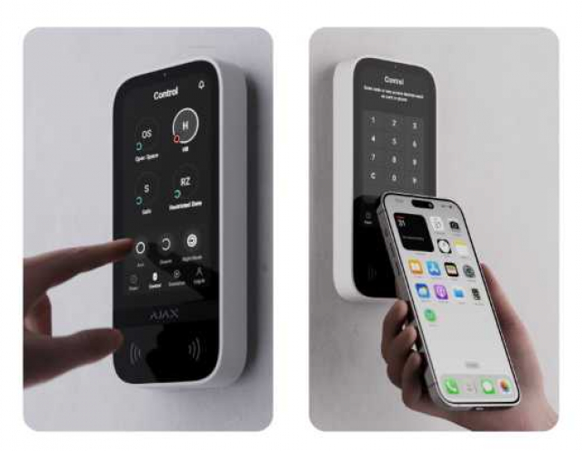 Ajax Keypad Touchscreen White бездротова клавіатура з сенсорним екраном