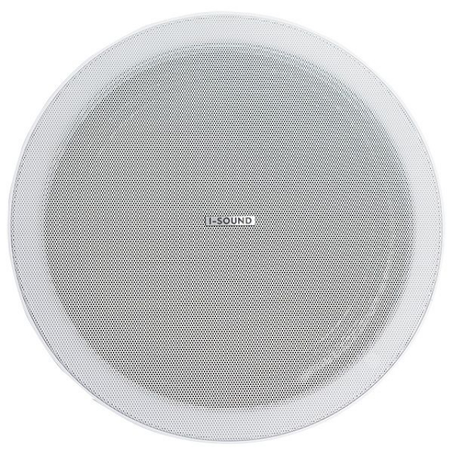 Стельовий гучномовець I-Sound IS-CS810 (8”, потужність 5-10Вт / 100В, без рамки, діапазон 100-18кГц, врізний, матеріал – пластик, діаметр –210мм, колір білий, габарити – 230 х 90 мм, вага – кг)