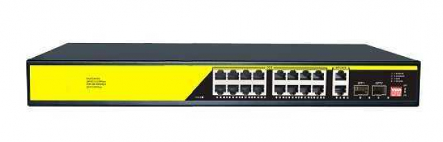 Комутатор PoE Switch Utex UT-16F22GB (16 РОЕ10 - 100 Мб/с ,2 Uplink - 1000 Мб/с, 2 SFP1000 Мб)