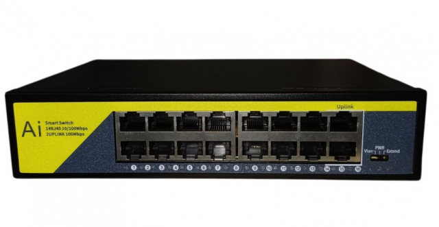 Коммутатор Switch Utex UT-1016S (Ethernet порты (Uplink) 16х RJ45 (10/100M) Питание AC 220)