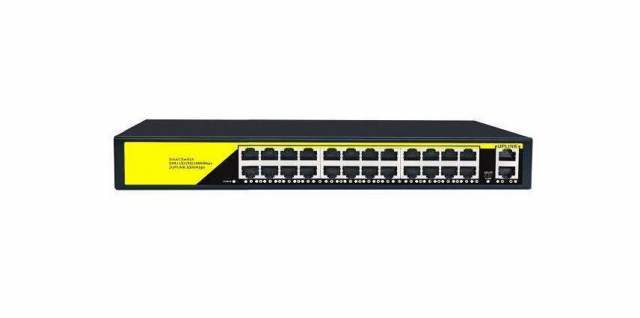Коммутатор PoE Switch Utex UT-24G20GB (24 RJ 10/100/1000 Мбит/с PoE ,2 Uplink - 1000 Мбит/с, 350W)