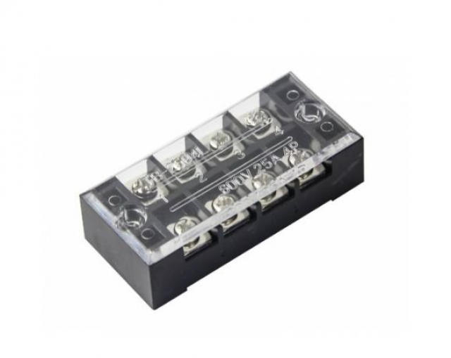 Клемна колодка 4-розрядна TB-2504 25A/600V, переріз дроту 0,5-2,5мм2