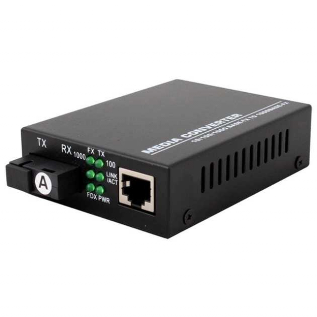 TelStream MC-218/320SC. Медіаконвектор (1310TX&1550RX, 10/100/1000, 20км SC)