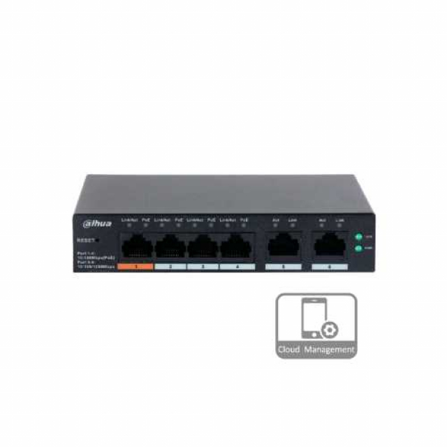 Dahua DH-CS4006-4GT-60. 4-портовий гігабітний керований з PoE