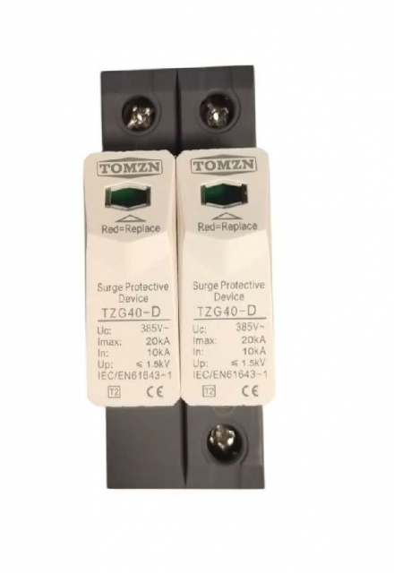 Пристрій захисту від імпульсних перенапруг TOMZN TZG40-D 2P 10-20kA AC 385В