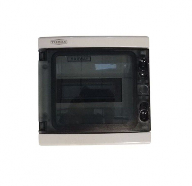 Пластиковий щит TOMZN HA-8 (8мод, до 400В AC, IP65, колір сірий, габарити: 210 х 210 х 100 мм)