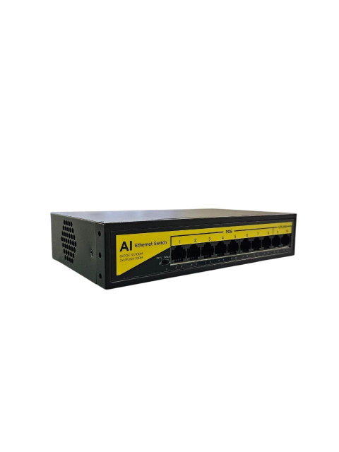 Комутатор PoE Switch Utex UT-SF10P-120 (8 port POE 10/100BASE + 2 port UPLINK 10/100Mbps, 120Вт на 8 портов, Max=30Вт/1 port PoE, Передача живлення Варіант «В» (пари 4-5, 7-8), AC 220В, габарити: 200x