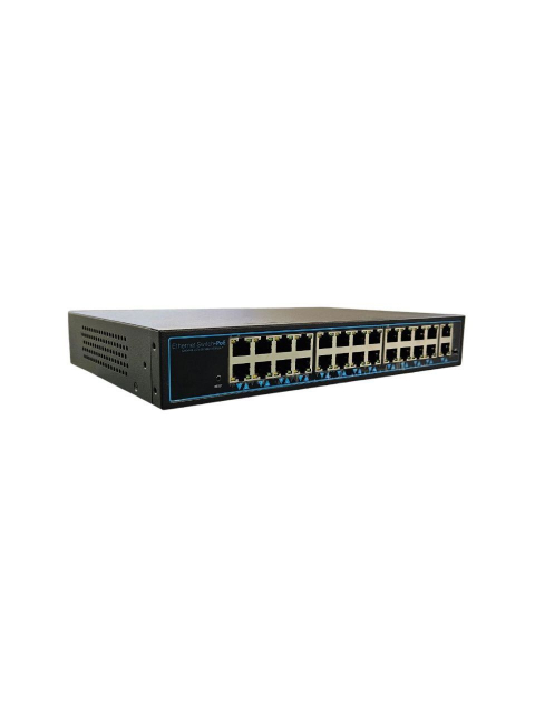 Комутатор PoE Switch Utex UT-SF26P-250 (24 port POE 10/100BASE + 2 port UPLINK 10/100/1000Mbps, 250Вт на 24 порта, Max=30Вт/1 port PoE, AC 220В, габарити: 285x180x44 мм)