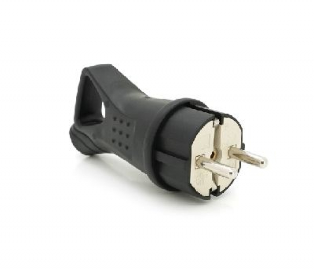 Вилка каучукова з заземленням, 16A 250V 602227