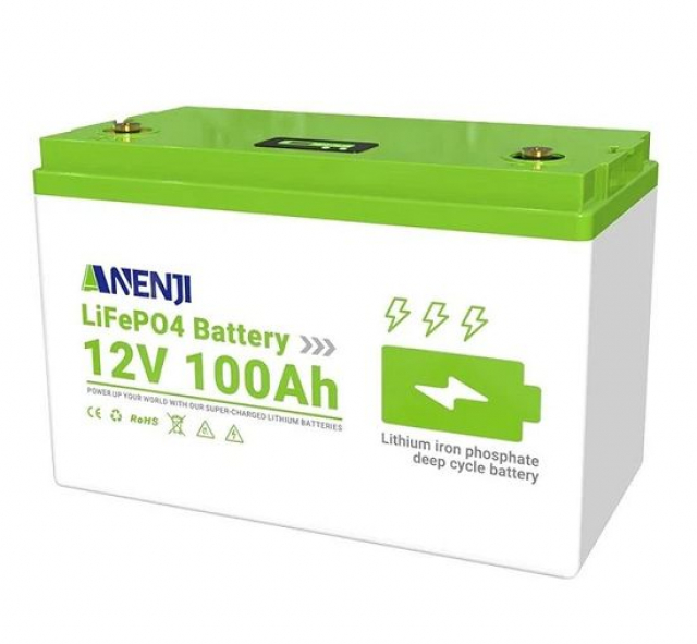 Акумулятор Anenji ANJ-12V-100H-H Літій-залізо-фосфатний (вбудований BMS)