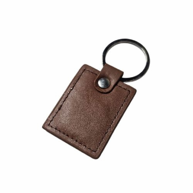 Брелок шкіряний Mifare (Chip F08, коричнева шкіра, прошитий, розмір: 65 x35 мм)