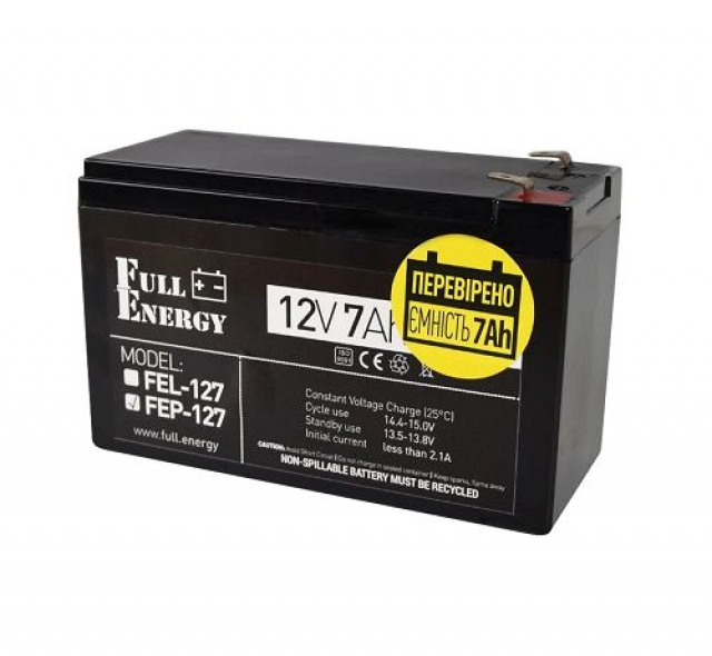 Акумулятор FullENERGY AGM 7Аг 12В FEP-127 (8507 20 80 90)