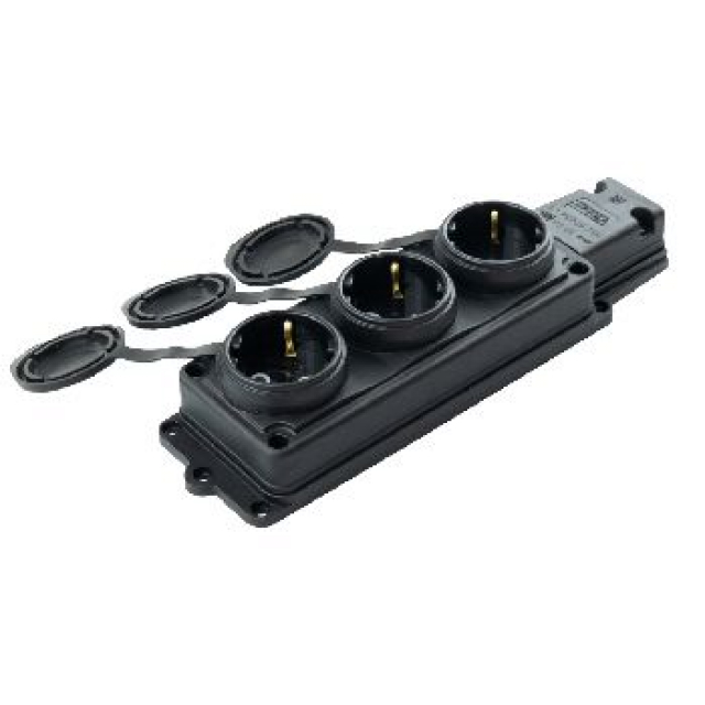 Розетка каучук VIOLUX 16А 3на з заземлення з кришкою IP44 (930660)